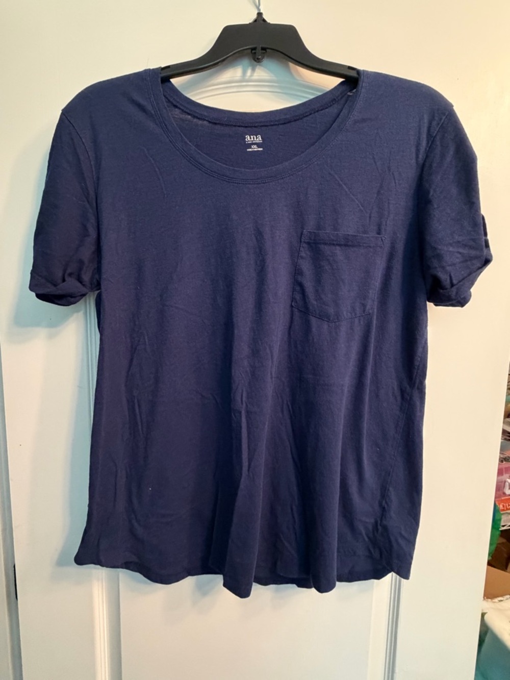 a.n.a Navy Blue Short Sleeve Pocket Tee